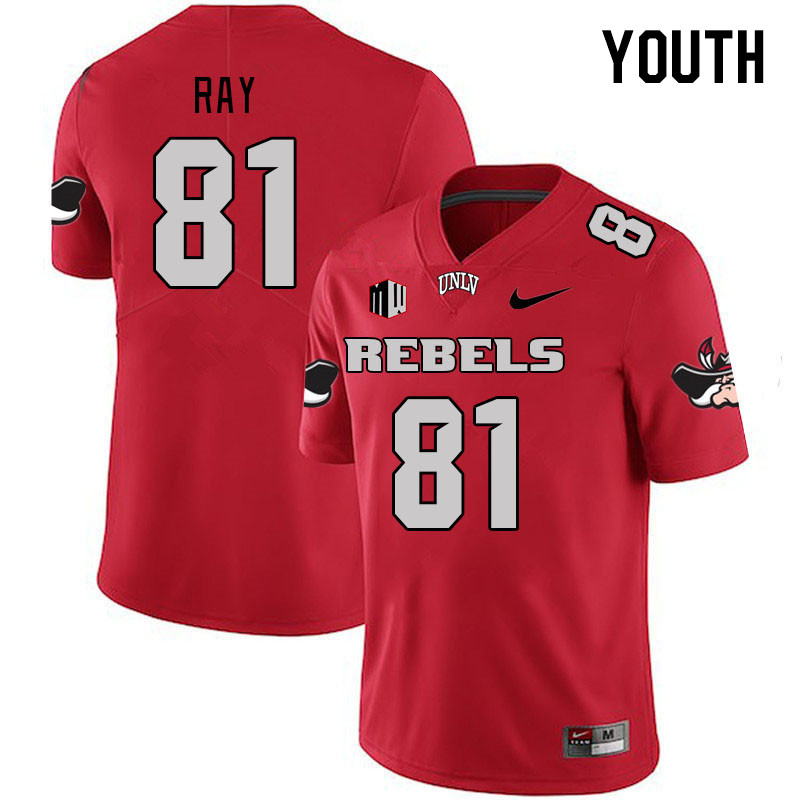 Youth #81 Rogerick Ray UNLV Rebels 2023 College Football Jerseys Stitched-Scarlet - Click Image to Close